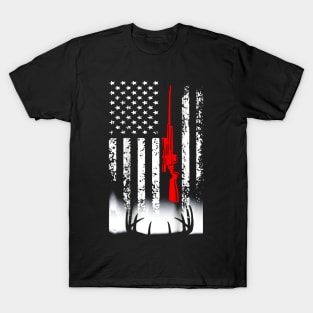 Deer Hunting USA Flag T-Shirt